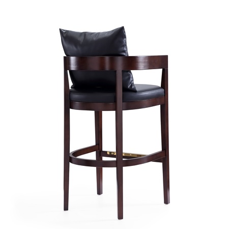 Manhattan Comfort Ritz Barstool in Black and Dark Walnut BS013-BK